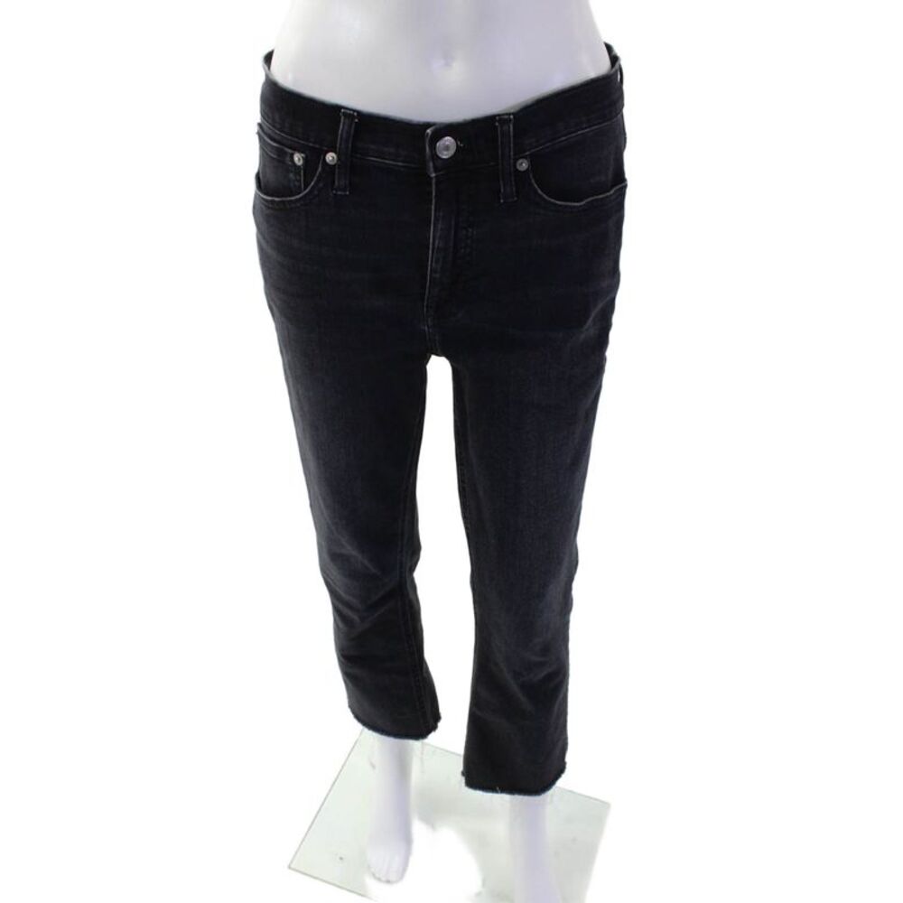 J Crew Women Ankle Cropped Black Jeans Size 28